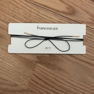 NWT Francesca’s self-tie choker in black